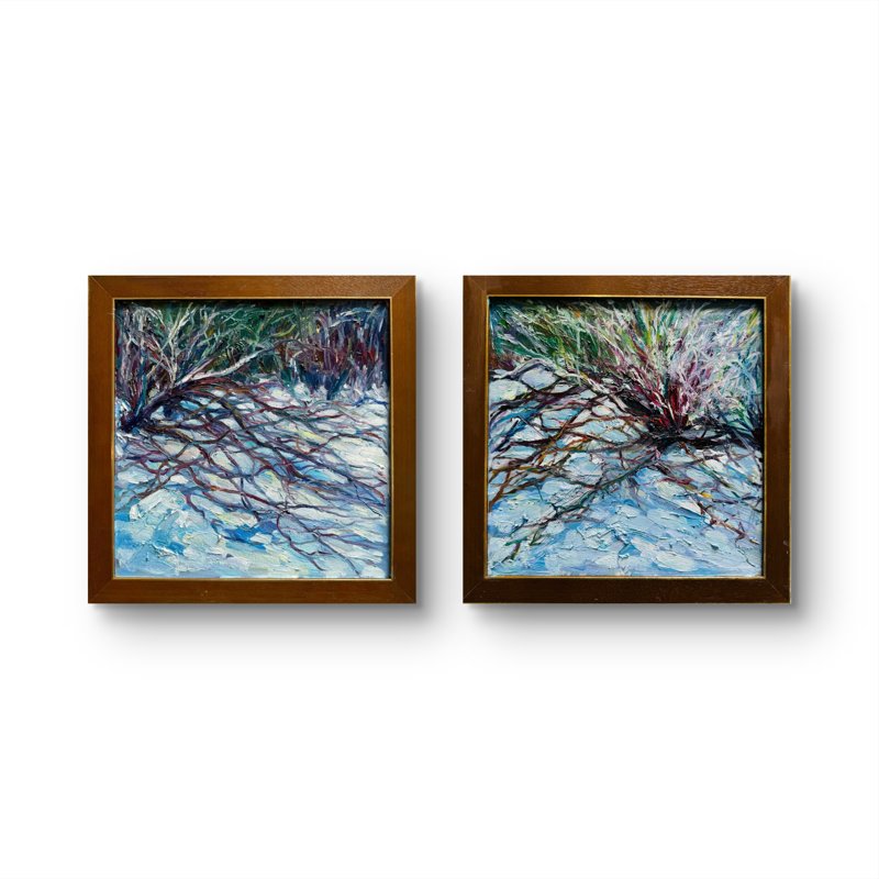 Still And Growing Oil On Canvas Panel 12X12 Each